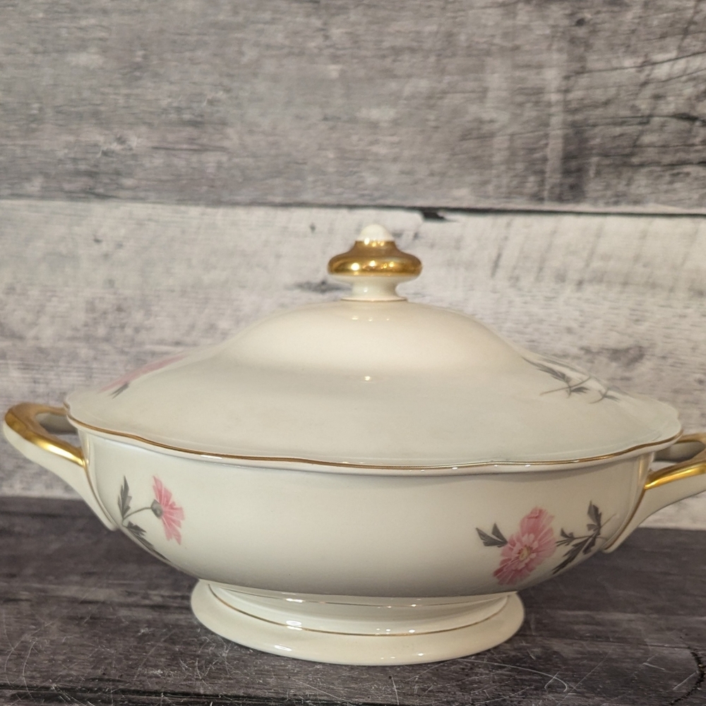 Elegant Floral Lidded Serving Dish By KPM Germany